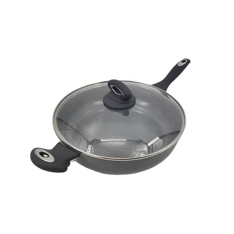 Wok-Pfanne aus Gusseisen mit Antihaftbeschichtung