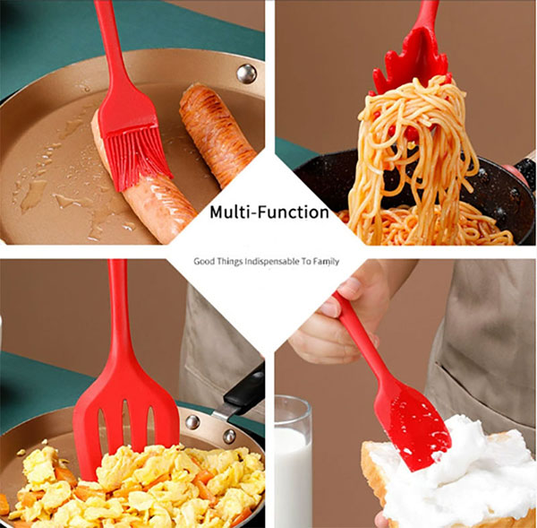 10pcs Minimalist Non-stick Safe Silicone Cooking Utensils Tools